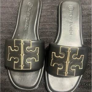 Tory Burch Black and Gold Flats